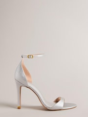 Ted Baker Silver Helmiam Ankle Strap 103mm Heeled Sandals - Image 1 of 5