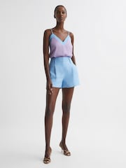 Reiss Lilac/Blue Payton Silk Blend Colourblock Vest - Image 6 of 6