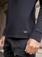 Black Long Sleeve Grandad Collar T-Shirt - Image 5 of 7