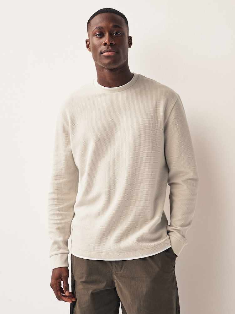 Neutral Long Sleeve Mock Layer T-Shirt - Image 1 of 7