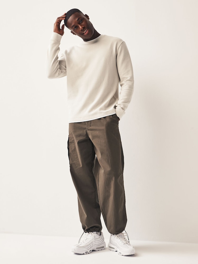 Neutral Long Sleeve Mock Layer T-Shirt - Image 3 of 7
