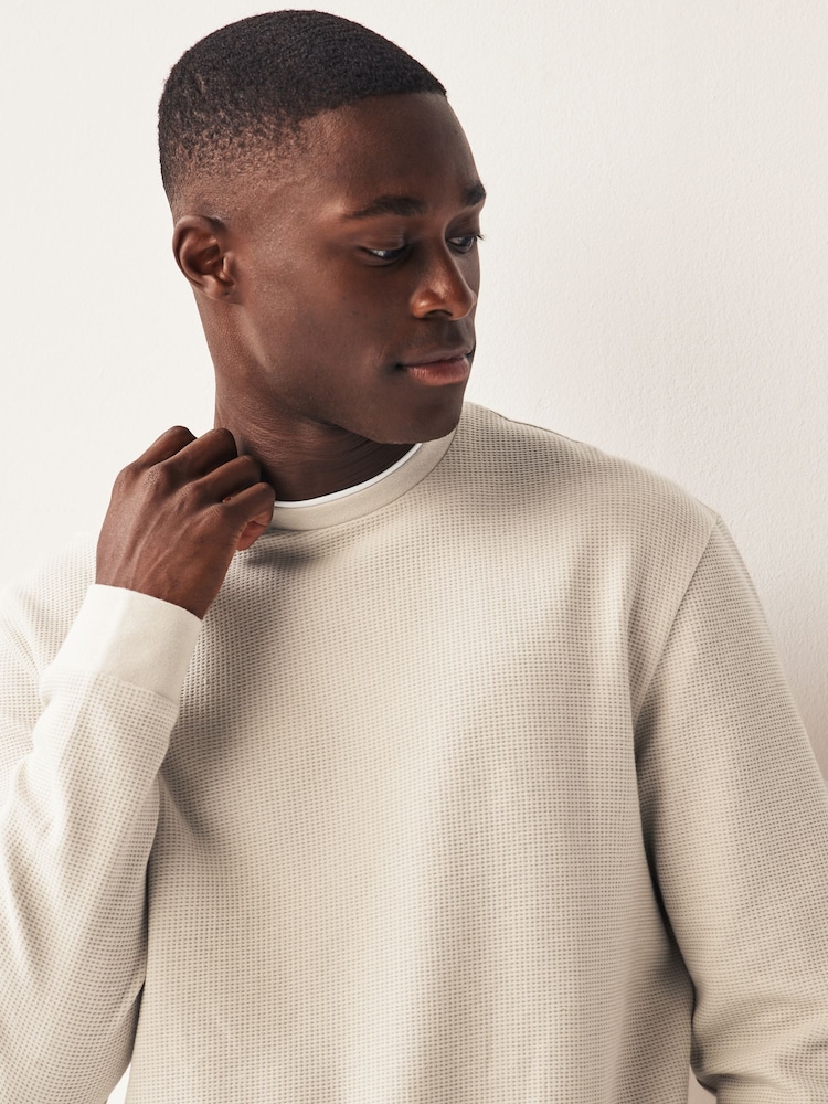 Neutral Long Sleeve Mock Layer T-Shirt - Image 4 of 7