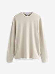 Neutral Long Sleeve Mock Layer T-Shirt - Image 5 of 7
