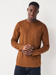 Light Grey/Charcoal/Khaki/Dark Orange Long Sleeve Stag T-Shirts 4 Pack - Image 7 of 15