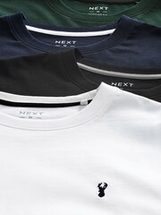 Black/Green/Blue/White Long Sleeve Stag T-Shirts 4 Pack - Image 6 of 14