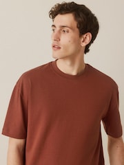 Rostbraun - Lässig - T-Shirt aus schwerem Material - Bild 3 von 8
