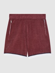 Reiss Rust Fielder Relaxed Fit Elasticated Chenille Shorts - Image 2 of 5
