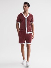 Reiss Rust Fielder Relaxed Fit Elasticated Chenille Shorts - Image 3 of 5
