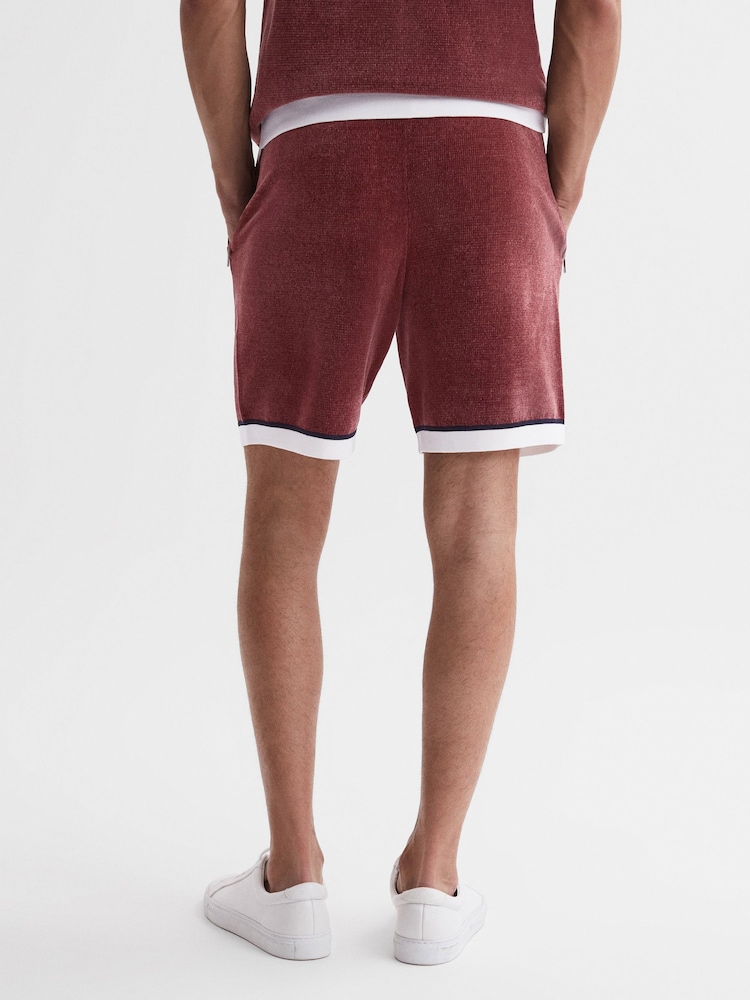 Reiss Rust Fielder Relaxed Fit Elasticated Chenille Shorts - Image 5 of 5
