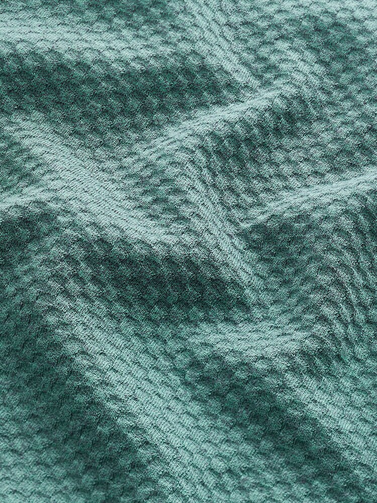 Green Textured Long Sleeve Zip Neck Jumper - Image 9 of 9