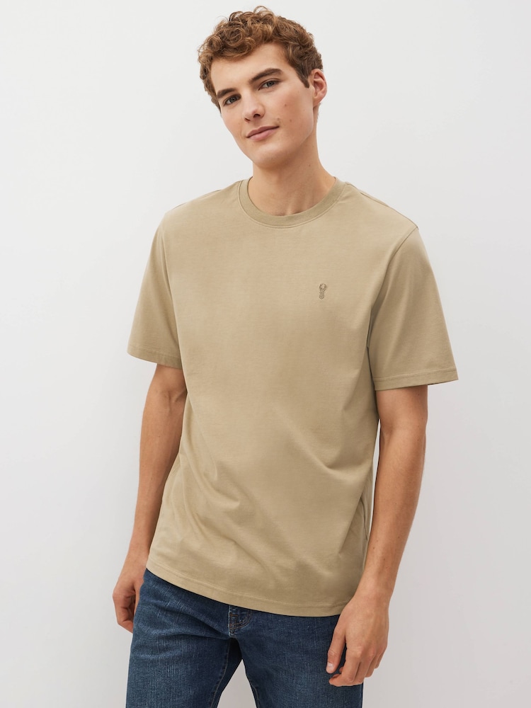 Stone/ Light Blue/ Charcoal Grey/ Mushroom Brown Regular Fit T-Shirts 4 Pack - Image 13 of 14