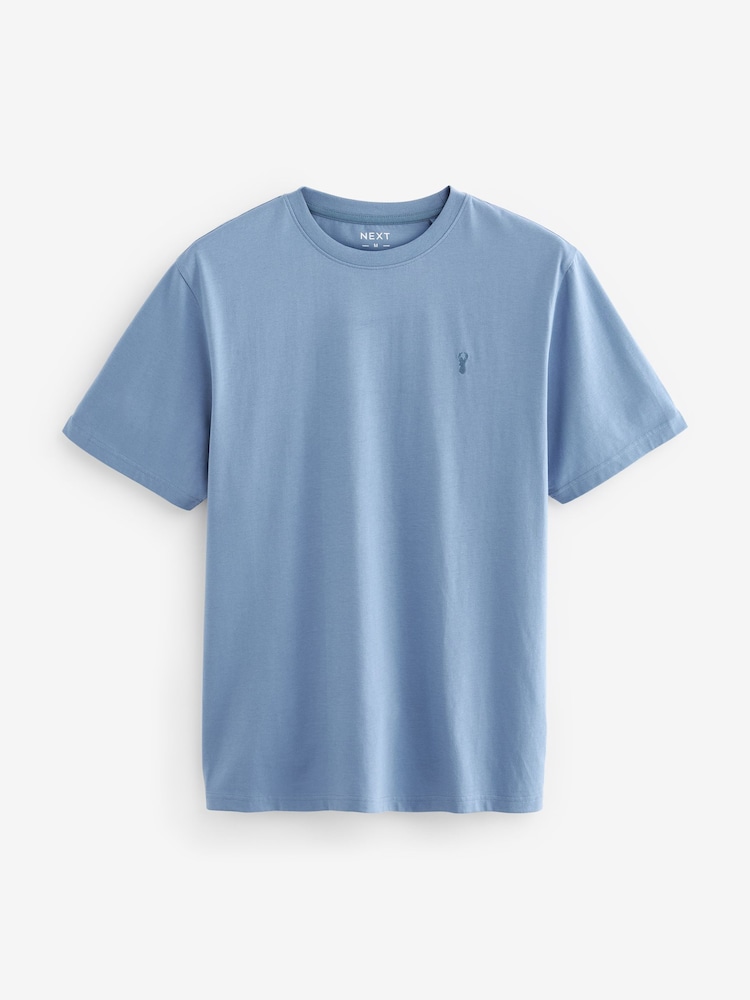 Stone/ Light Blue/ Charcoal Grey/ Mushroom Brown Regular Fit T-Shirts 4 Pack - Image 3 of 14
