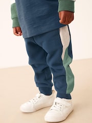 Rust/Navy Long Sleeve Cosy Colourblock T-Shirt and Joggers Set (3mths-7yrs) - Image 5 of 8