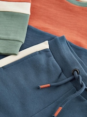 Rust/Navy Long Sleeve Cosy Colourblock T-Shirt and Joggers Set (3mths-7yrs) - Image 8 of 8