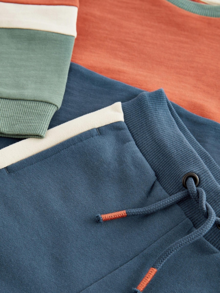 Rust/Navy Long Sleeve Cosy Colourblock T-Shirt and Joggers Set (3mths-7yrs) - Image 8 of 8