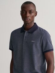 GANT Blue 100% Cotton Oxford Polo Shirt - Image 4 of 5
