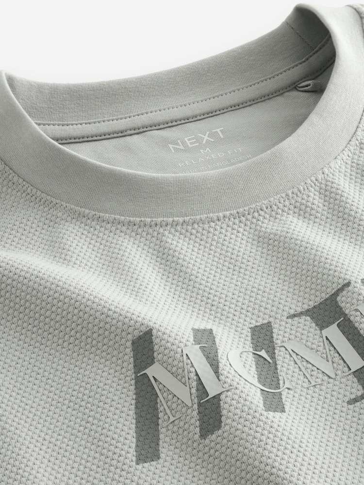 Light Grey Textured T-Shirt - Image 2 of 3