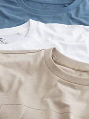 Neutrale Farbe - 3er-Pack - T-Shirt mit Print - Bild 13 von 14