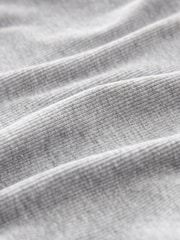 Grey Marl Ribbed Shorter length Sleeveless Racer Vest Tank Top - Image 5 of 5