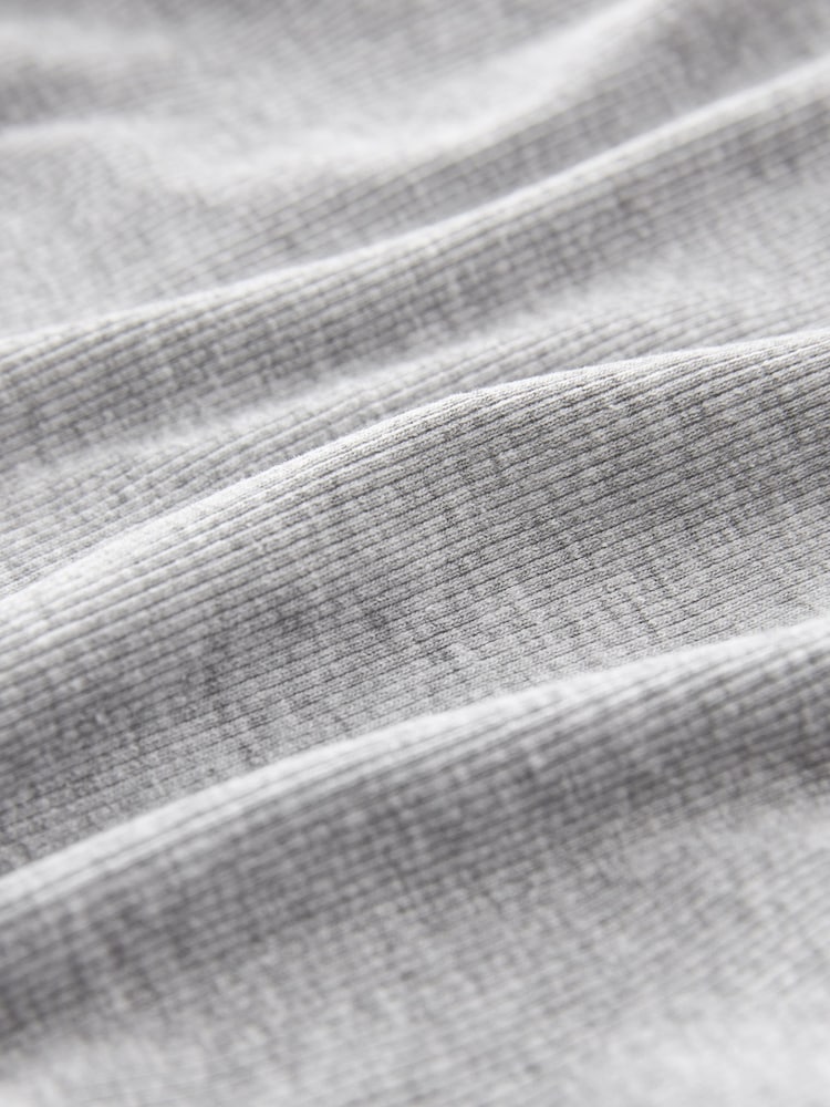 Grey Marl Ribbed Shorter length Sleeveless Racer Vest Tank Top - Image 5 of 5