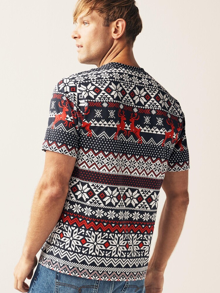 Navy Blue Fairisle - Koszulka ze świątecznym nadrukiem - Image 3 of 7