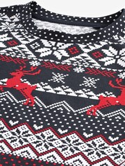 Navy Blue Fairisle Print Christmas T-Shirt - Image 7 of 7