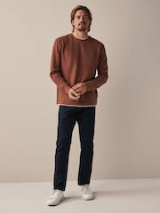 Burgundy Red Long Sleeve Mock Layer T-Shirt - Image 2 of 8