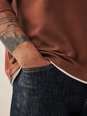 Burgundy Red Long Sleeve Mock Layer T-Shirt - Image 5 of 8
