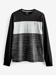 Black/Grey Marl Block Long Sleeve T-Shirt - Image 5 of 7