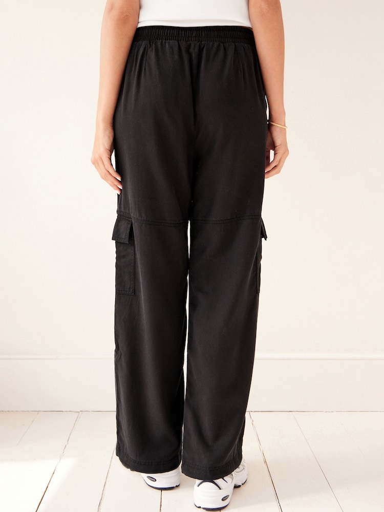 Black Cargo Combat Trousers - Image 5 of 9