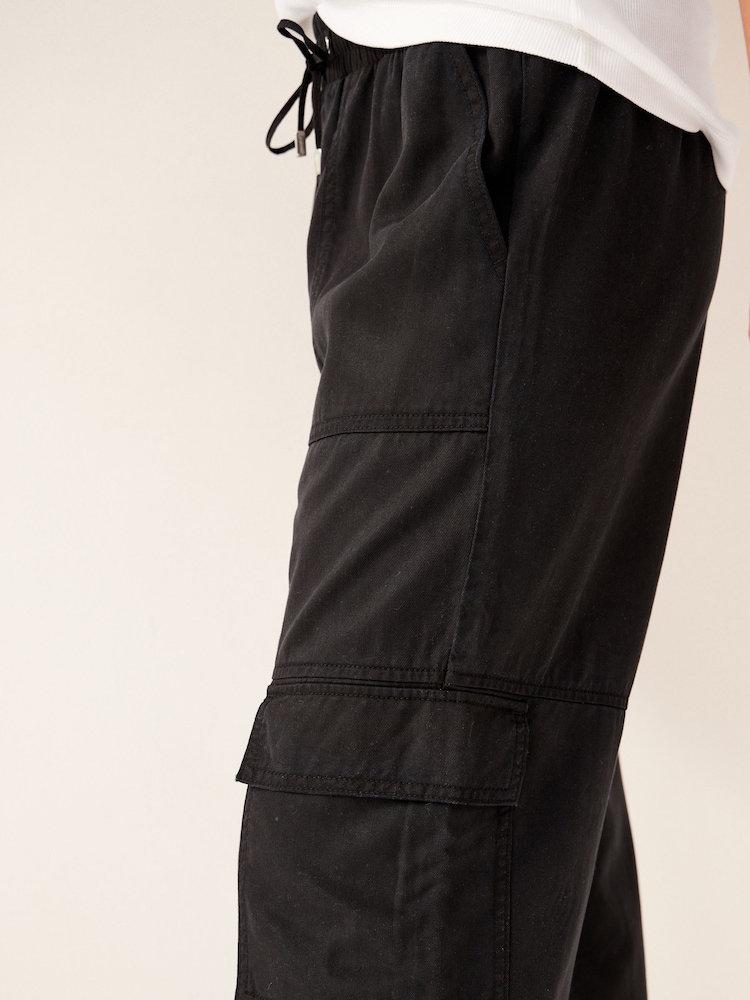 Black Cargo Combat Trousers - Image 6 of 9