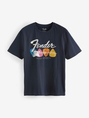 Navy Fender Band Cotton T-Shirt - Image 5 of 7