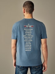 Blue Regular Fit Regular Fit Top Gun License 100% Cotton T-Shirt - Image 3 of 8