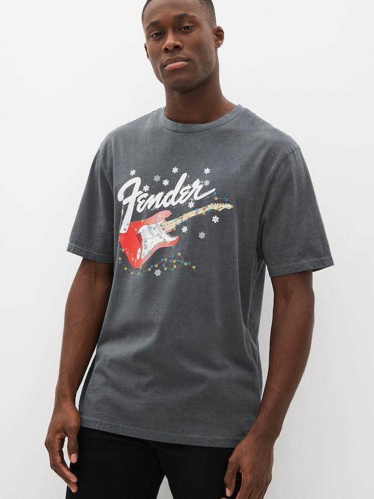 Fender Grey Christmas License T-Shirt - Image 1 of 7