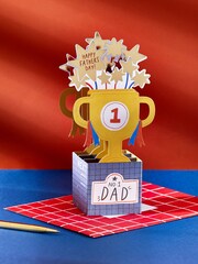 Blue Father's Day Pop Up Trophy Card - Image 1 of 4