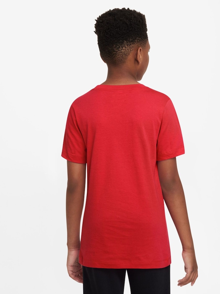 Nike Red/White 100% Cotton Futura Icon T-Shirt - Image 2 of 5