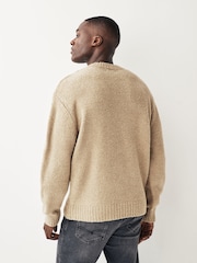 Neutral Relaxed Boucle Crew Neck Jumper - Image 4 of 7