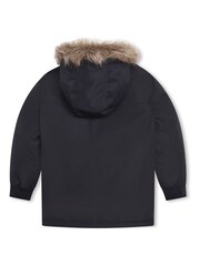 Timberland Navy Logo Hooded Parka Coat - Image 2 of 2