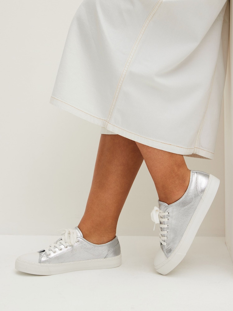 Silver Baseball Canvas Trainers - Image 1 of 7
