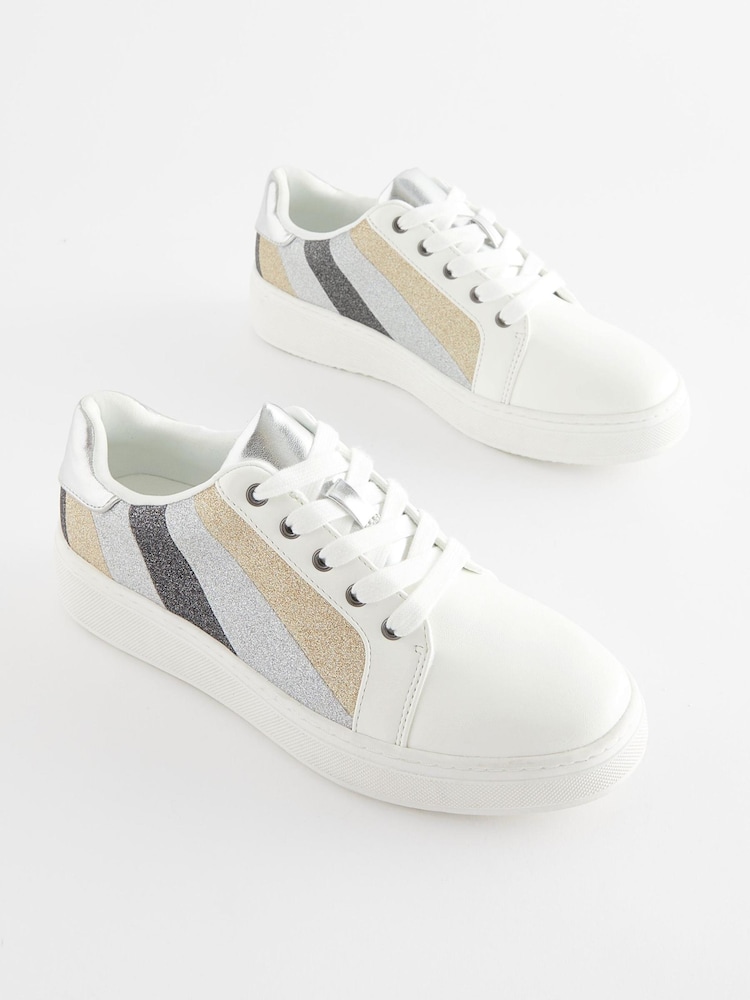 Metallic Forever Comfort® Lace Up Chunky Sole Trainers - Image 2 of 5