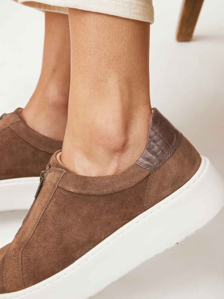 Tan Brown Signature Forever Comfort® Leather Chunky Zip Trainers - Image 2 of 8 Tan Brown Signature Forever Comfort® Leather Chunky Zip Trainers - Image 2 of 8