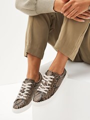 Brown Forever Comfort® Scallop Sole Detail Lace-Up Trainers - Image 1 of 7