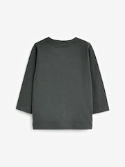 رمادي رمادي داكن - Long Sleeve Plain T-Shirt (3mths-7yrs) - صورة 2 من 2