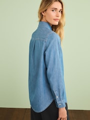 Mid Blue 100% Cotton Denim Shirt - Image 3 of 7
