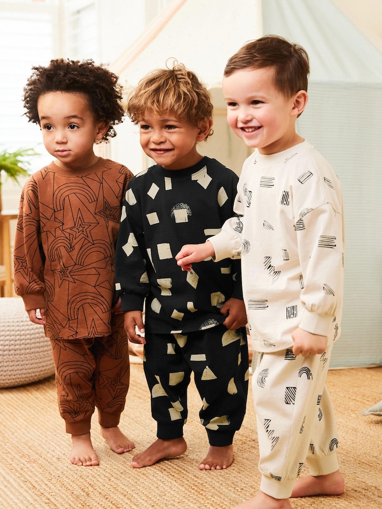 Star Print Oversized Pyjamas 3 Pack (9mths-8yrs) - Image 1 of 7 Star Print Oversized Pyjamas 3 Pack (9mths-8yrs) - Image 1 of 7