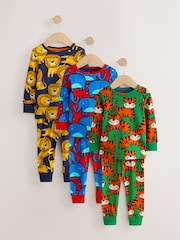Bright Animal Print Snuggle Pyjamas 3 Pack (9mths-8yrs) - Image 4 of 12