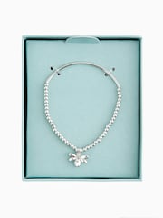 Silver Tone Bee Charm Beady Stretch Bracelet - Image 3 of 5