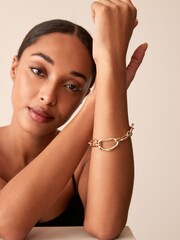 Gold Tone Organic Shaped Bracelet Made With Recycled Metals - Image 1 of 4