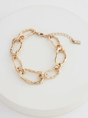 Gold Tone Organic Shaped Bracelet Made With Recycled Metals - Image 4 of 4