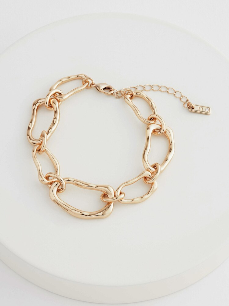 Gold Tone Organic Shaped Bracelet Made With Recycled Metals - Image 4 of 4